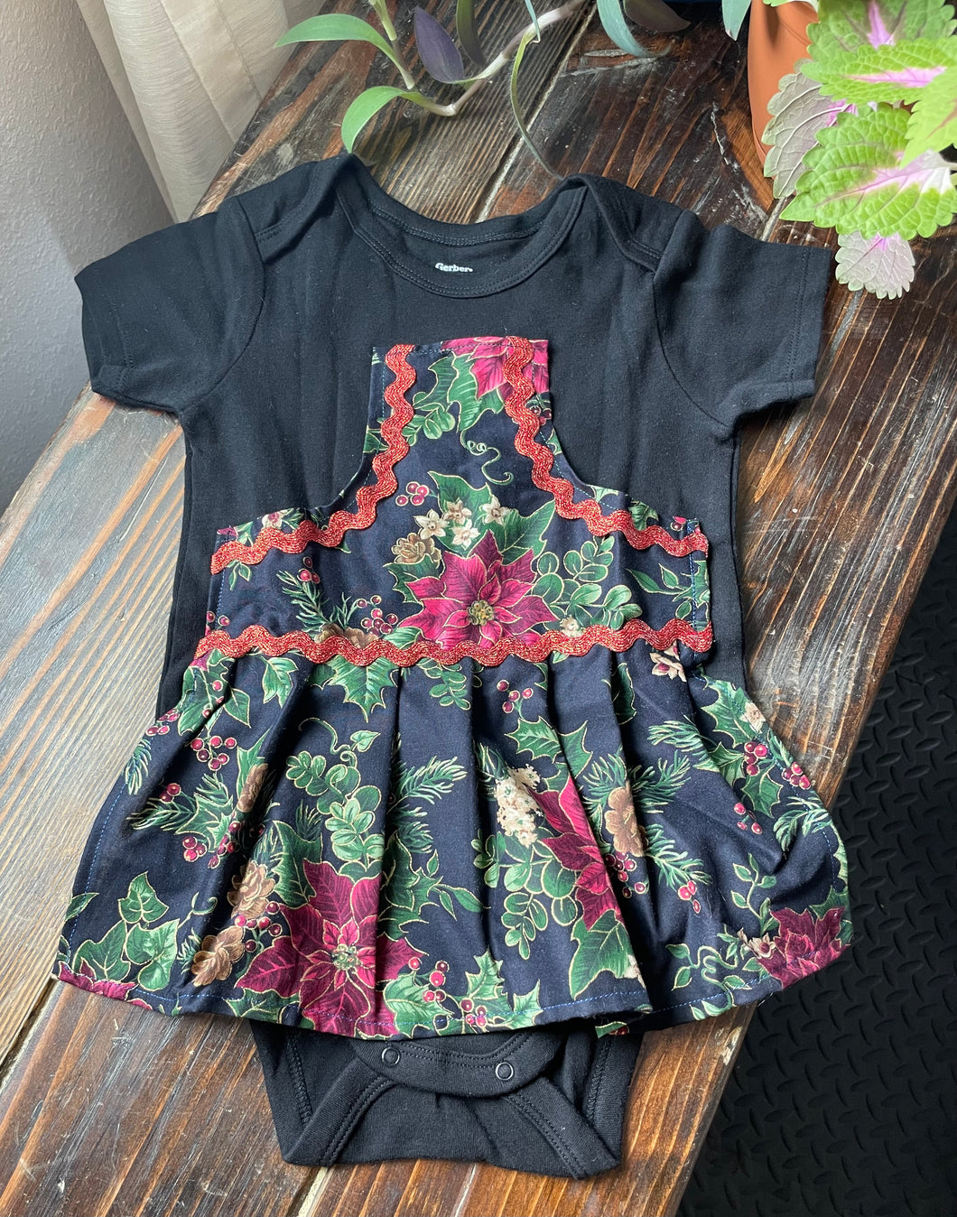 Festive Black Short Sleeve Qaspeq Onesie (size 24 months)