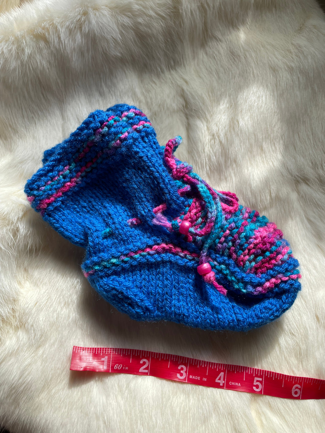 Blue and Pink Toddler Booties