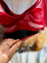 Load image into Gallery viewer, Red/Cross Fox Faux Leather Handbag
