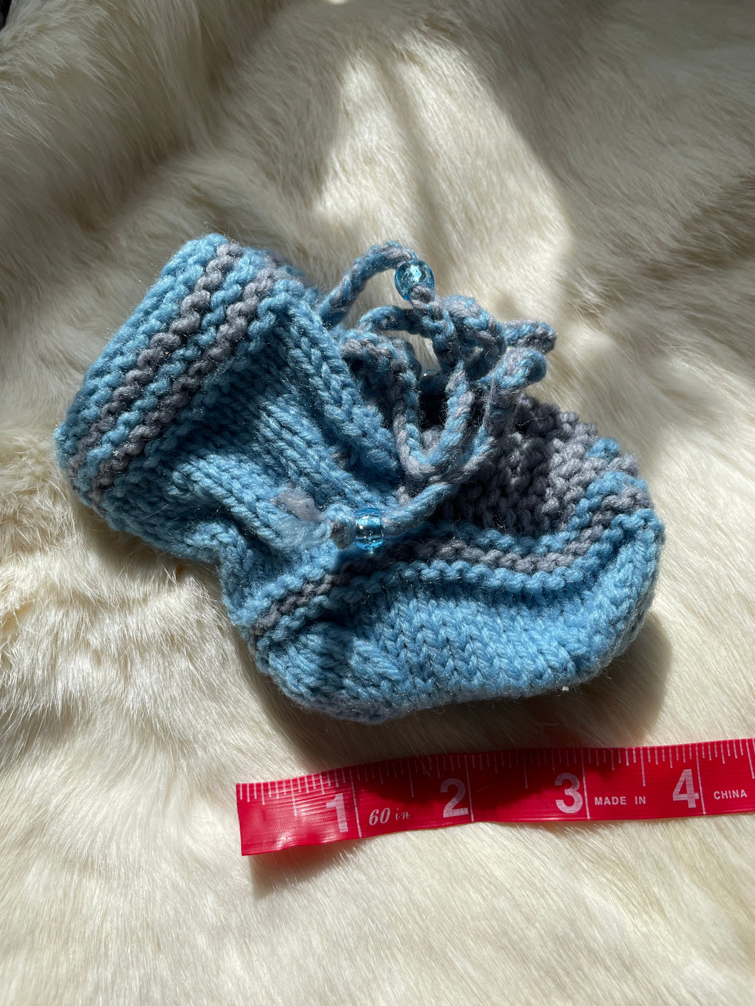 Blue and Gray Baby Booties