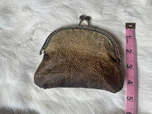 Load image into Gallery viewer, Fish skin clutch with beaded detail and suede lining
