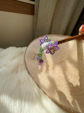 Load image into Gallery viewer, Purple Flower Hair Stick
