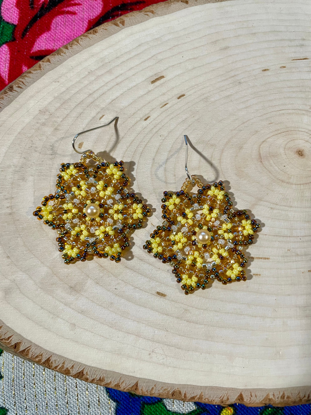 Yellow Flower Earrings