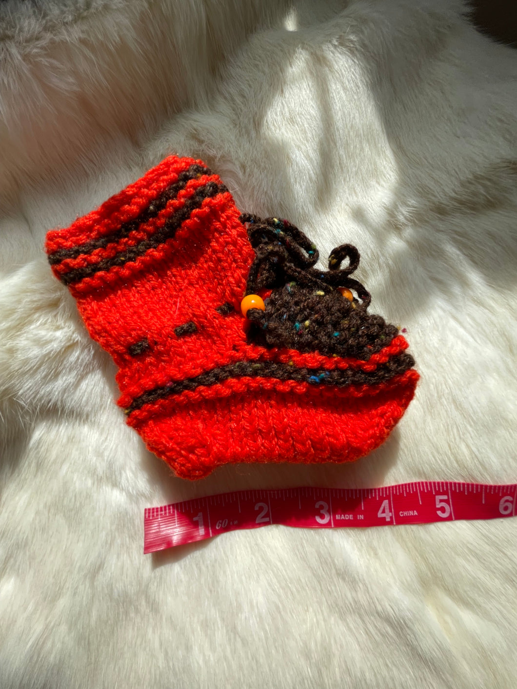 Orange Baby Booties