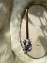 Load image into Gallery viewer, Purple Flower Hair Stick
