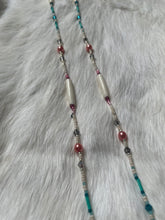 Load image into Gallery viewer, Teal necklace with bone beads
