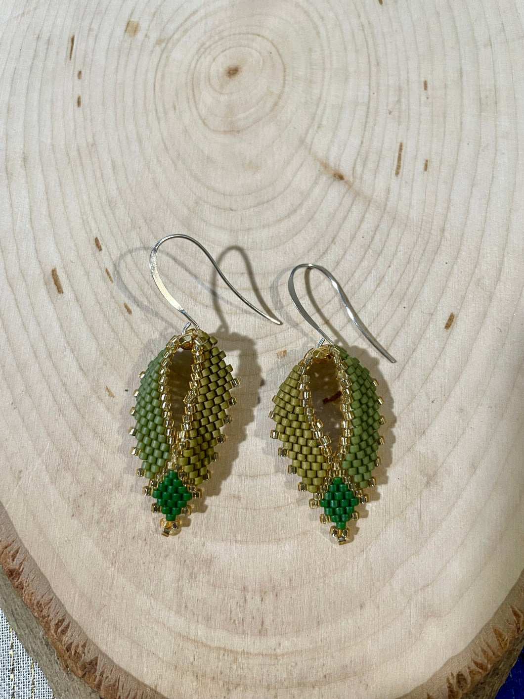 Green Leaf Earrings